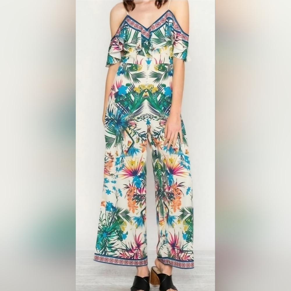 Flying Tomato Tropical Print Jumpsuit